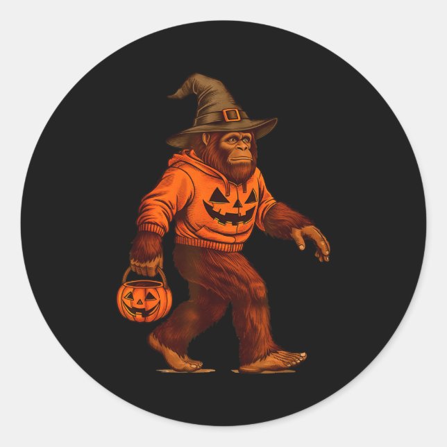 Bigfoot Halloween Trick Or Treat Sasquatch Costume Runder Aufkleber (Vorderseite)