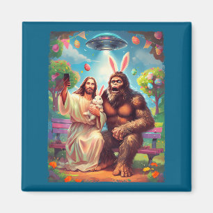 Bigfoot-Häschen lustiges Ostern Jesus Sasquatch Se Magnet