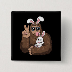 Bigfoot Hase Kaninchen Lustiger Ostertag Sasquatch Button