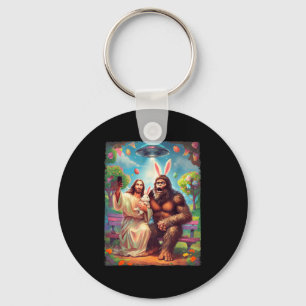 Bigfoot Hase lustiges Ostern Jesus Sasquatch Selfi Schlüsselanhänger