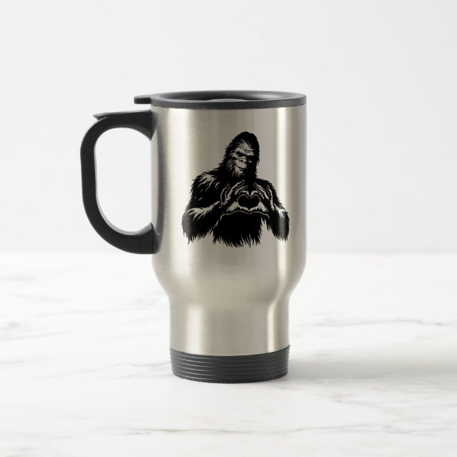 Bigfoot Heart Hands Reisebecher (Links)