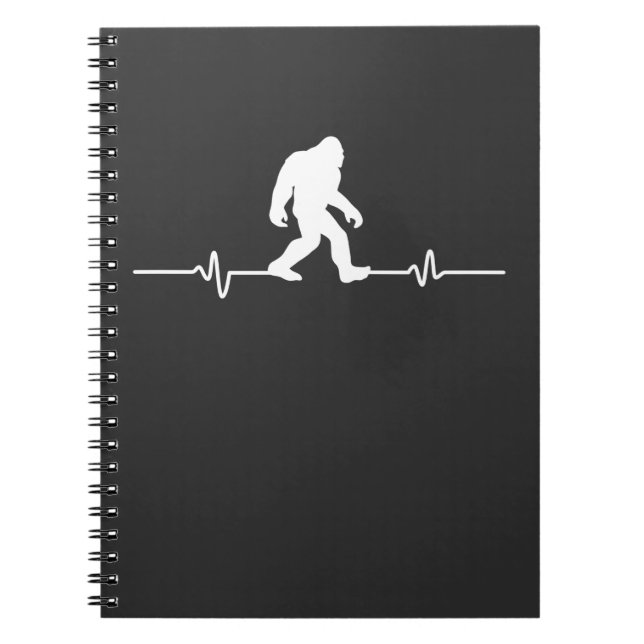 Bigfoot Heartbeat Spaß Funny Sasquatch Fan Notizblock (Vorderseite)