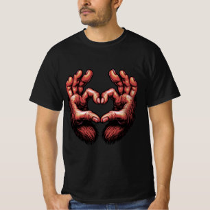 Bigfoot Herz Hände T-Shirt
