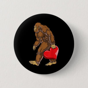 Bigfoot Herz Valentinstag Boys Männer Liebe Sasqua Button