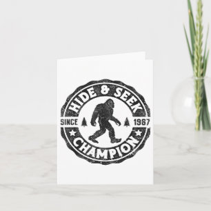 Bigfoot Hide and Seek Champion Funny Sasquatch Ret Karte