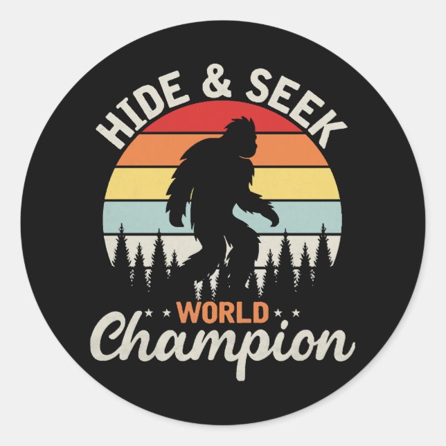 Bigfoot Hide and Seek World Champion Runder Aufkleber (Vorderseite)