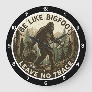 Bigfoot hinterlässt keine Spuren in der Wildnis Große Wanduhr