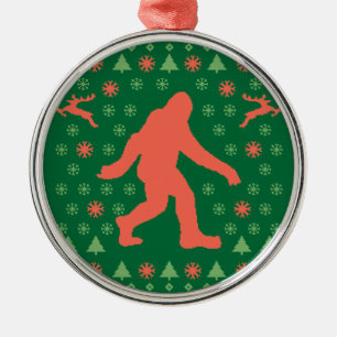 Bigfoot Holiday Sweater T-Shirts Silbernes Ornament