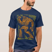 Bigfoot-Holzschnitt-Grafik- erwachsenes T-Stück