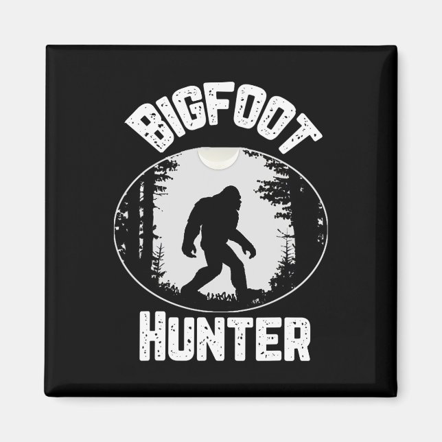 Bigfoot Hunter Sasquatch Funny Spaß Magnet (Vorne)
