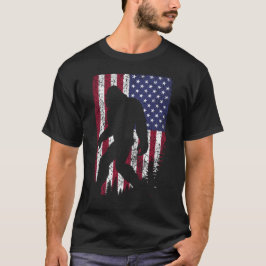 Bigfoot I glaube Sasquatch American USA Flag T-Shirt