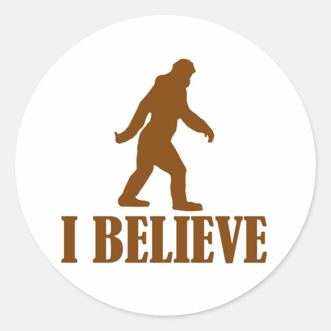 Bigfoot Ich glaube Runder Aufkleber (Vorderseite)