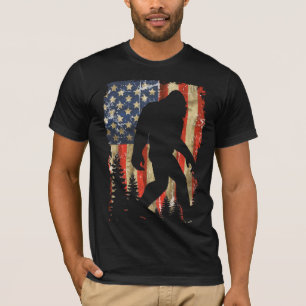 Bigfoot Ich glaube Sasquatch Amerikanische USA-Fla T-Shirt