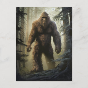 Bigfoot im Forest Postcard Postkarte