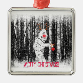 Bigfoot in der Waldfeiertags-Verzierung Ornament Aus Metall