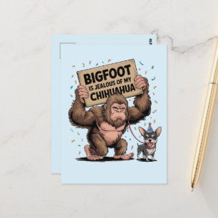 Bigfoot ist eifersüchtig von meinem Chihuahua Postkarte