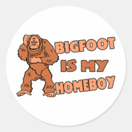 Bigfoot ist mein Homeboy Runder Aufkleber