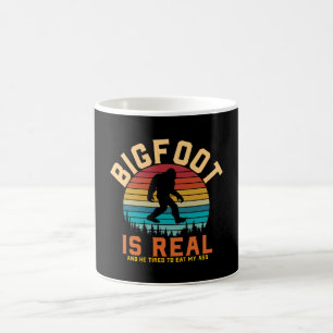 Bigfoot ist real Bigfoot Retro Design Kaffeetasse