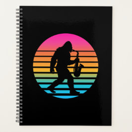 Bigfoot-Jazz-Saxophon-Retro-Sonnenuntergangs-Desig Planer