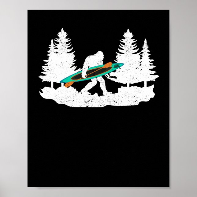 Bigfoot Kajak paddeln See weißes Wasser Kanu Poster (Vorne)