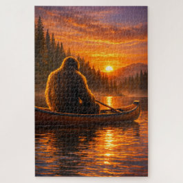 Bigfoot-Kanu-Sonnenuntergangs-Träumerei