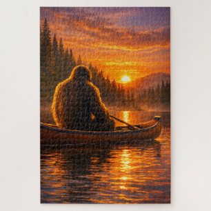 Bigfoot-Kanu-Sonnenuntergangs-Träumerei