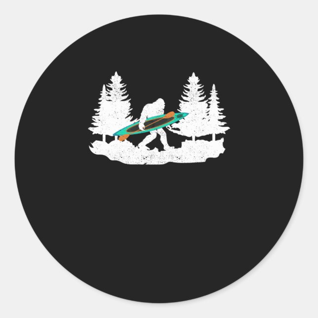 Bigfoot kayak paddling lake white water canoe runder aufkleber (Vorderseite)