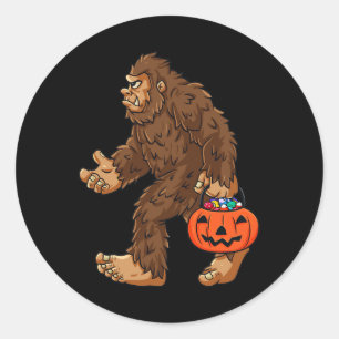 Bigfoot Kürbislaterne Fun Halloween Boys Kids Sas Runder Aufkleber