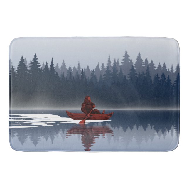 Bigfoot Lake Canoe Wilderness Pine Forest Camp Badematte (Vorderseite)