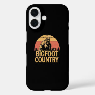 Bigfoot-Land im Retro-Stil brüllend iPhone 16 Hülle