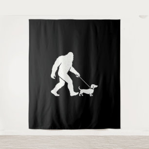 Bigfoot laufender Dachshund Lustiger Wiener Dog Da Wandteppich