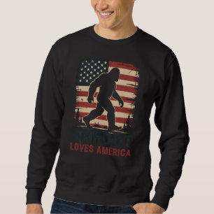 Bigfoot liebt Amerika, amerikanische Flagge Sasqua Sweatshirt
