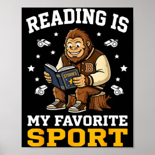 Bigfoot liest Bücher niedliche Männer Frauen Kinde Poster