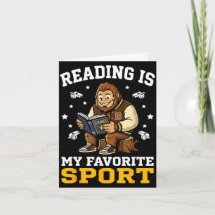 Bigfoot liest Bücher süße Männer Frauen Kinder les Karte