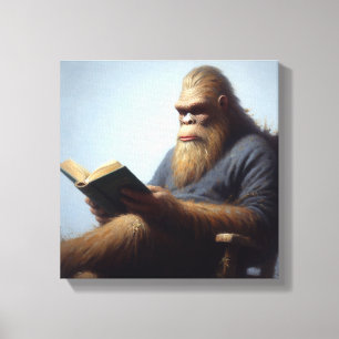 Bigfoot liest leinwanddruck