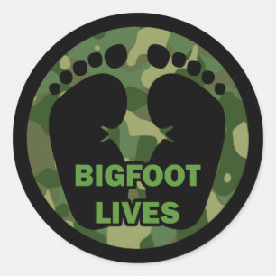Bigfoot Lives Runder Aufkleber