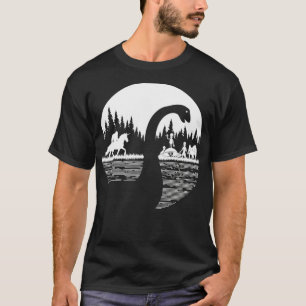 Bigfoot Loch Ness Monster Lustig Sasquatch Reiten  T-Shirt