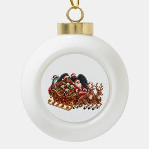 Bigfoot, Loch Ness Monster, Mothman und Aliens Keramik Kugel-Ornament