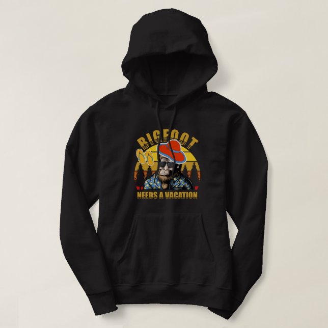 Bigfoot love l Funny Retro Design l Black Hoodie (Design vorne)