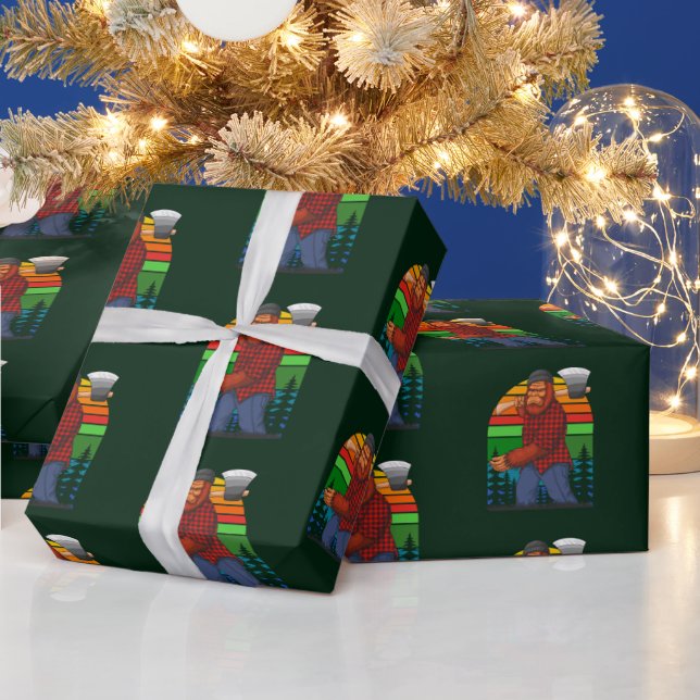 Bigfoot Lumberjack mit Ax Sasquatch Forester Fun Geschenkpapier (Feiertage)