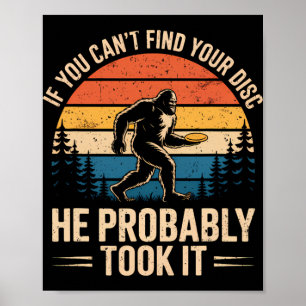 Bigfoot Lustige Scheiben Golf Sasquatch Frisbee Mä Poster