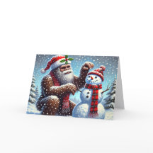 Bigfoot macht Schneemann Weihnachten