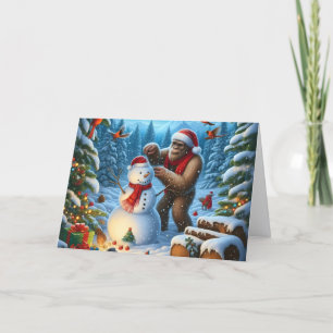 Bigfoot macht Schneemann Weihnachten