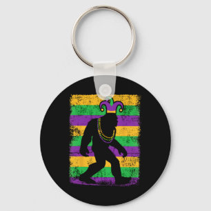 Bigfoot Mardi Gras Sasquatch Lustiger Männer Kinde Schlüsselanhänger