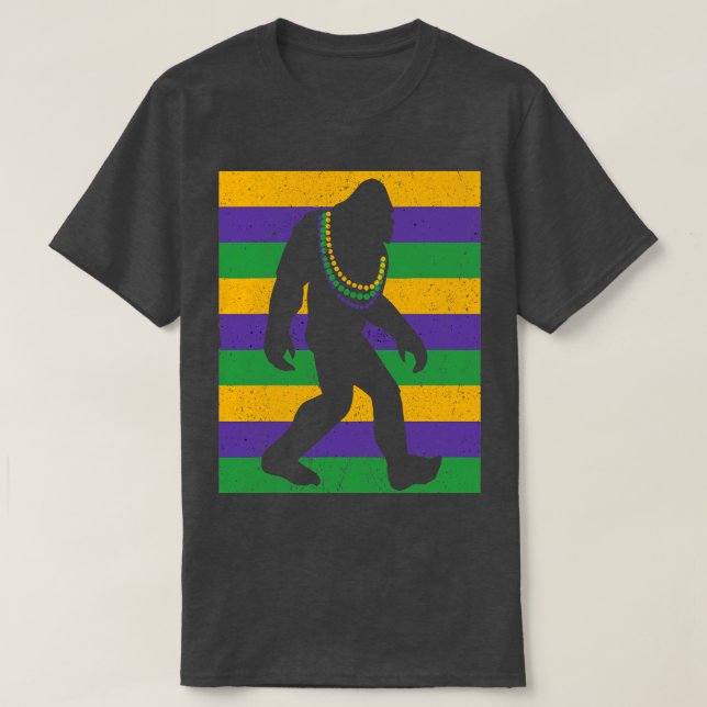 Bigfoot Mardi Gras Sasquatch TShirt (Design devant)
