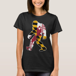 Bigfoot Maryland Flag Staat Sasquatch Men Women Ki T-Shirt