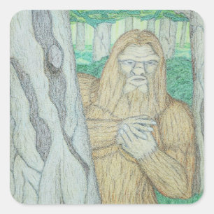 Bigfoot-Meme-Parodie Quadratischer Aufkleber