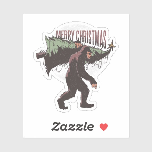 Bigfoot MerChristmas Aufkleber (Blatt)