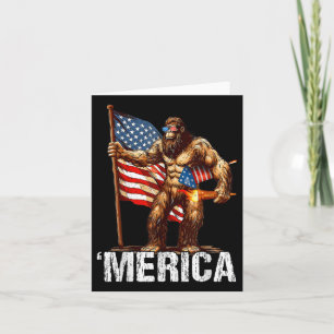 Bigfoot Merica Rock American Flag Patriotic 4. Karte