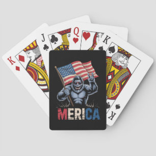 Bigfoot Merica Rock American Flag Patriotic Spielkarten